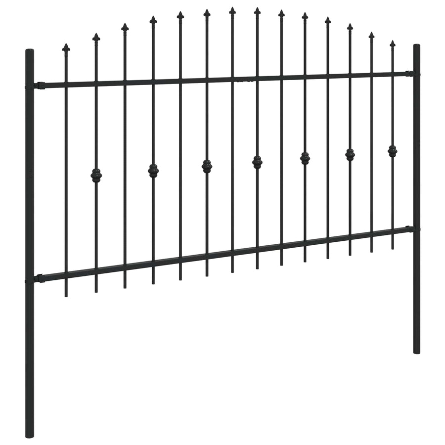 Spike Fence Zwart 200 x 150 cm Gepoedercoat staal