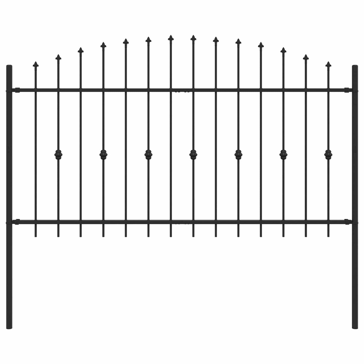 Spike Fence Zwart 200 x 150 cm Gepoedercoat staal