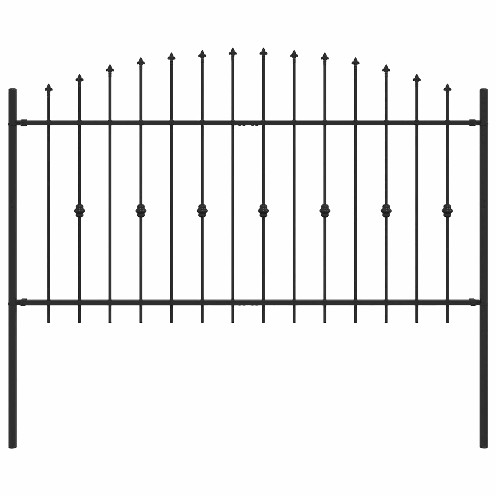 Spike Fence Zwart 200 x 150 cm Gepoedercoat staal