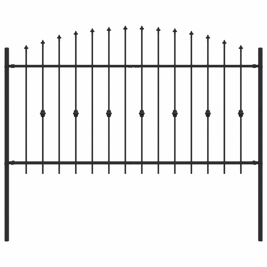 Spike Fence Zwart 200 x 150 cm Gepoedercoat staal