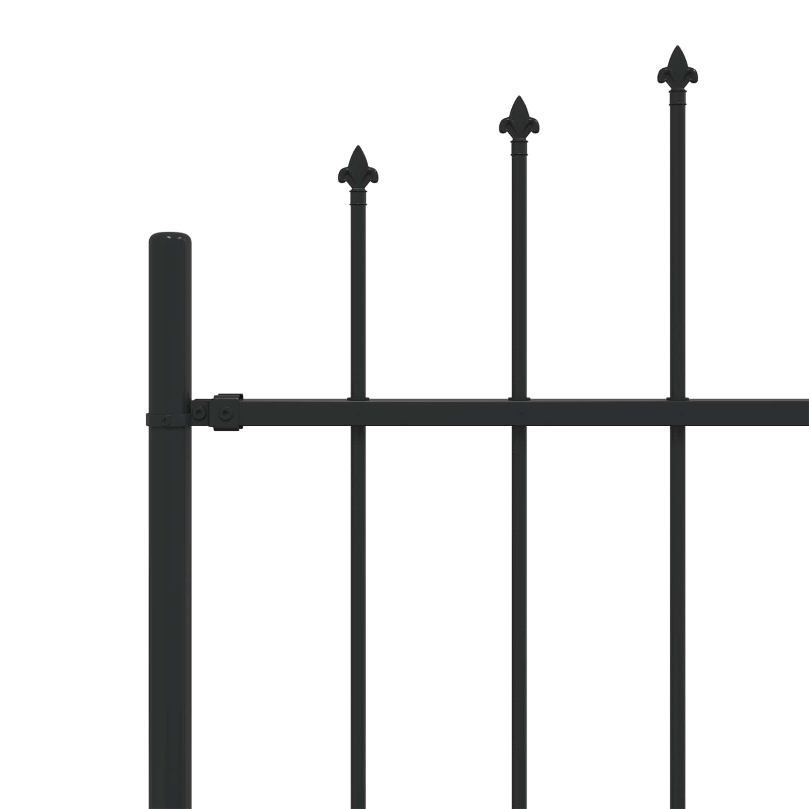 Spike Fence Zwart 200 x 130 cm Gepoedercoat staal