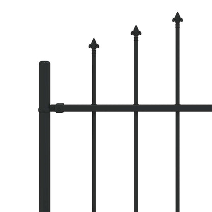 Spike Fence Zwart 200 x 130 cm Gepoedercoat staal