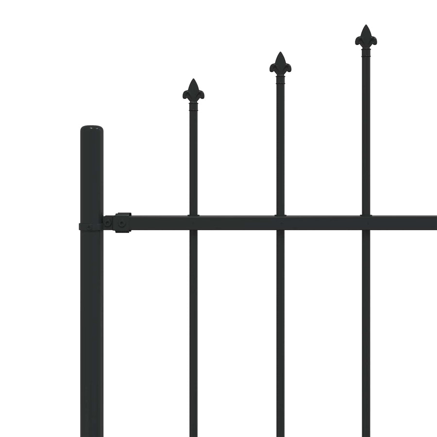 Spike Fence Zwart 200 x 130 cm Gepoedercoat staal