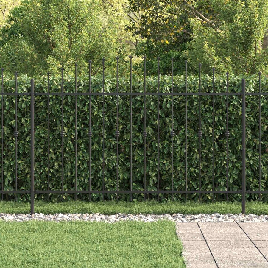 Spike Fence Zwart 200 x 130 cm Gepoedercoat staal