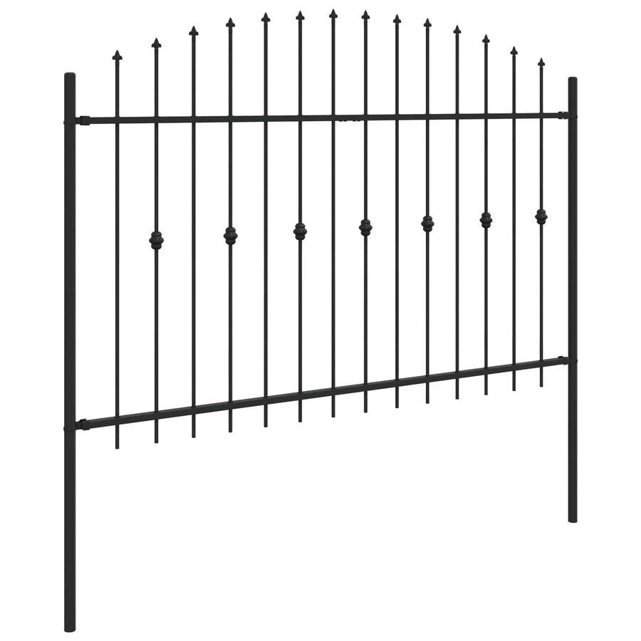 Spike Fence Zwart 200 x 130 cm Gepoedercoat staal