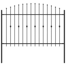 Spike Fence Zwart 200 x 130 cm Gepoedercoat staal