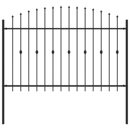 Spike Fence Zwart 200 x 130 cm Gepoedercoat staal