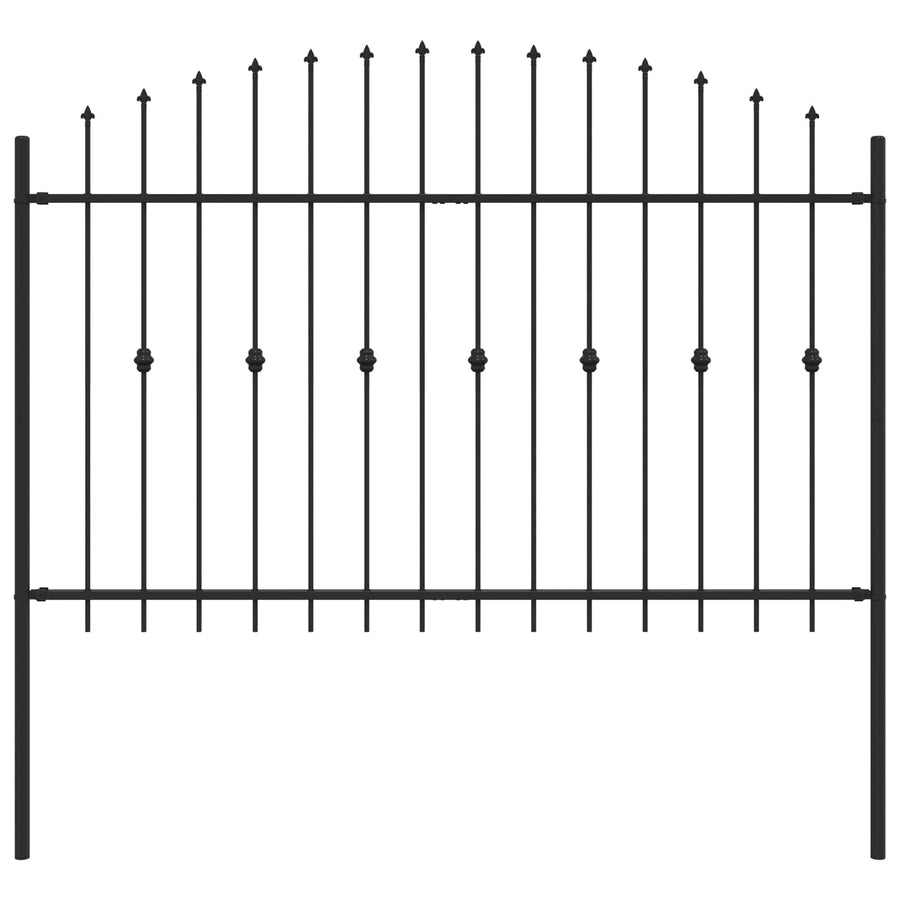 Spike Fence Zwart 200 x 130 cm Gepoedercoat staal