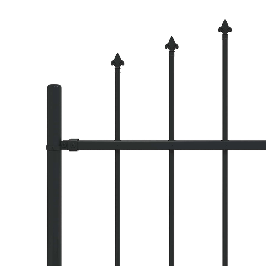 Spike Fence Zwart 200 x 200 cm Gepoedercoat staal
