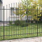 Spike Fence Black 200 x 200 cm Powder-Coated Steel