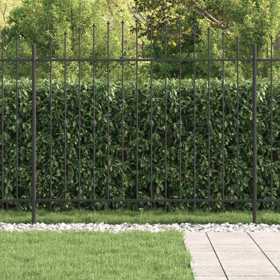 Spike Fence Zwart 200 x 200 cm Gepoedercoat staal