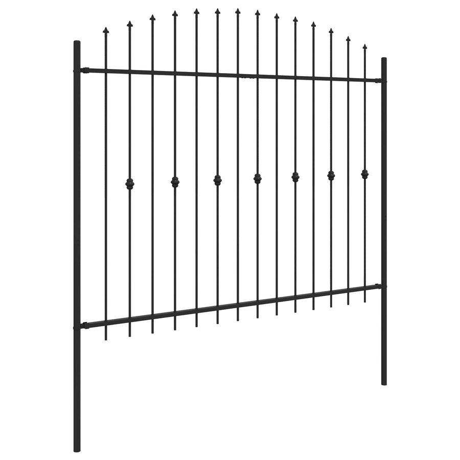 Spike Fence Zwart 200 x 200 cm Gepoedercoat staal