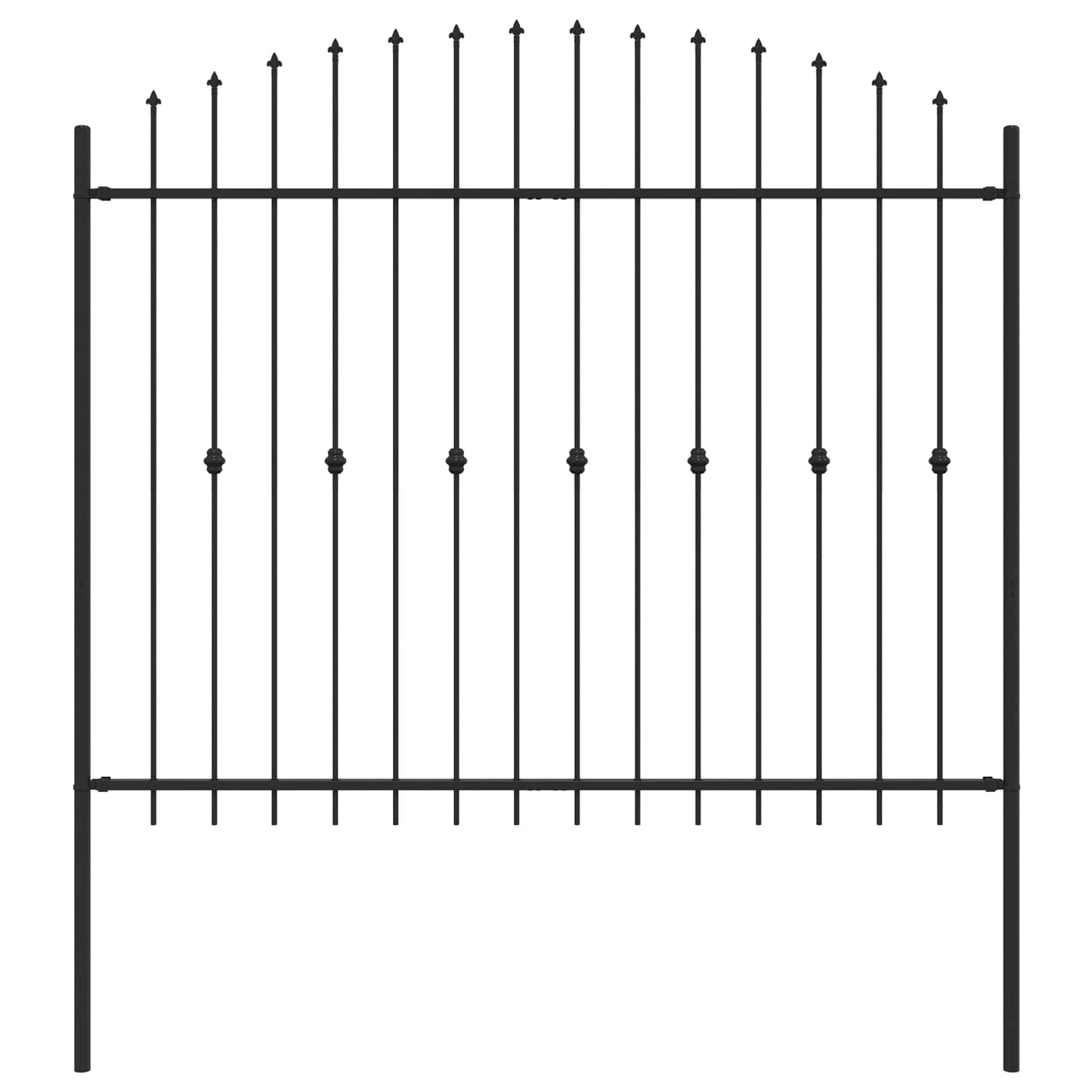 Spike Fence Zwart 200 x 200 cm Gepoedercoat staal