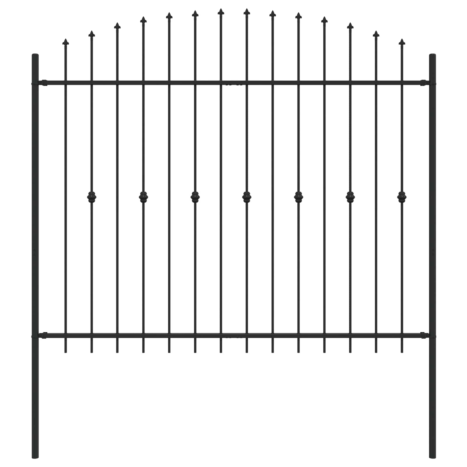 Spike Fence Zwart 200 x 200 cm Gepoedercoat staal