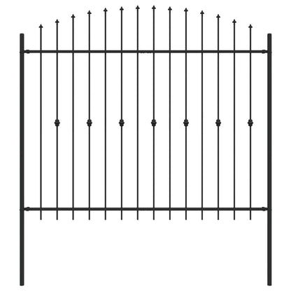 Spike Fence Zwart 200 x 200 cm Gepoedercoat staal