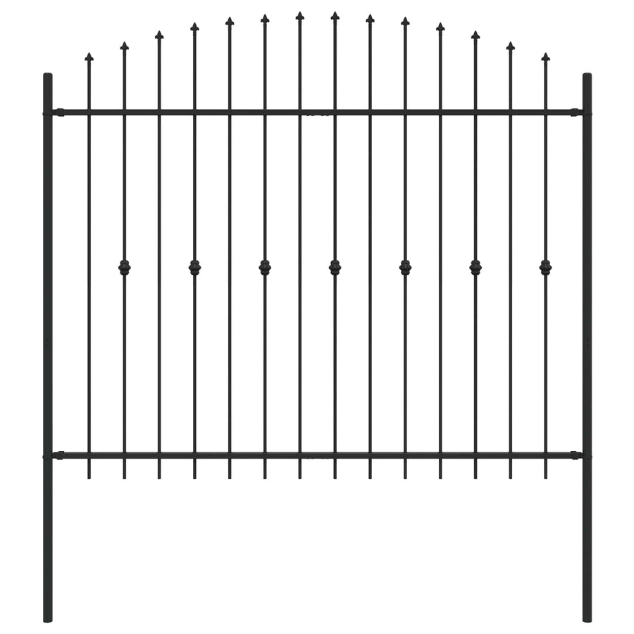 Spike Fence Zwart 200 x 200 cm Gepoedercoat staal