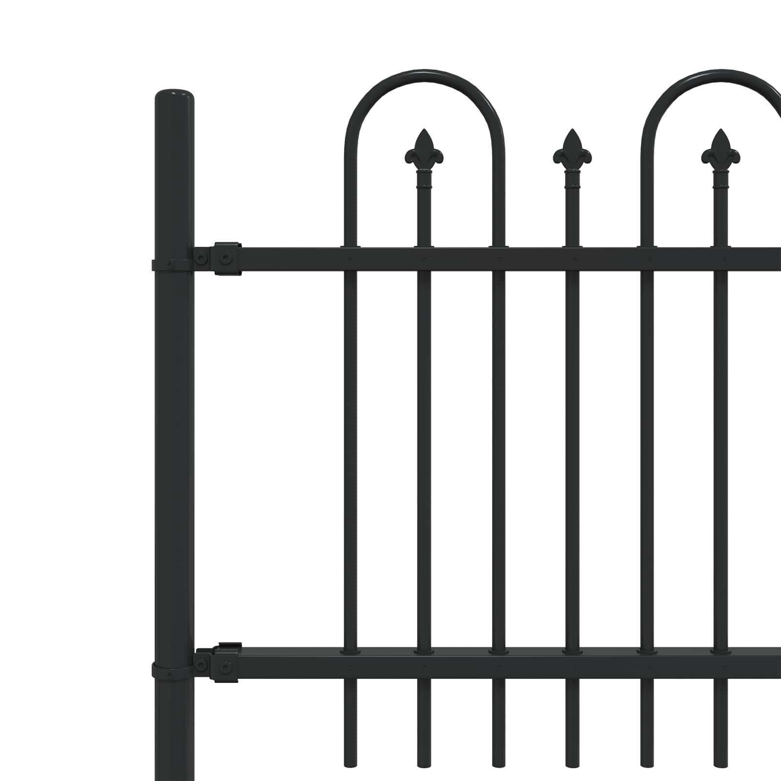 Spike Boog Hek Zwart 200 x 130 cm Gepoedercoat staal