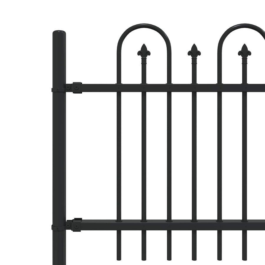 Spike Boog Hek Zwart 200 x 130 cm Gepoedercoat staal