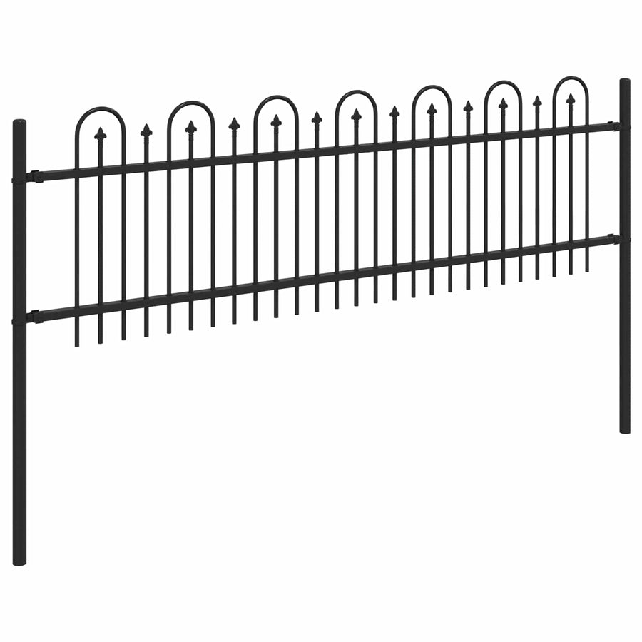 Spike Boog Hek Zwart 200 x 130 cm Gepoedercoat staal