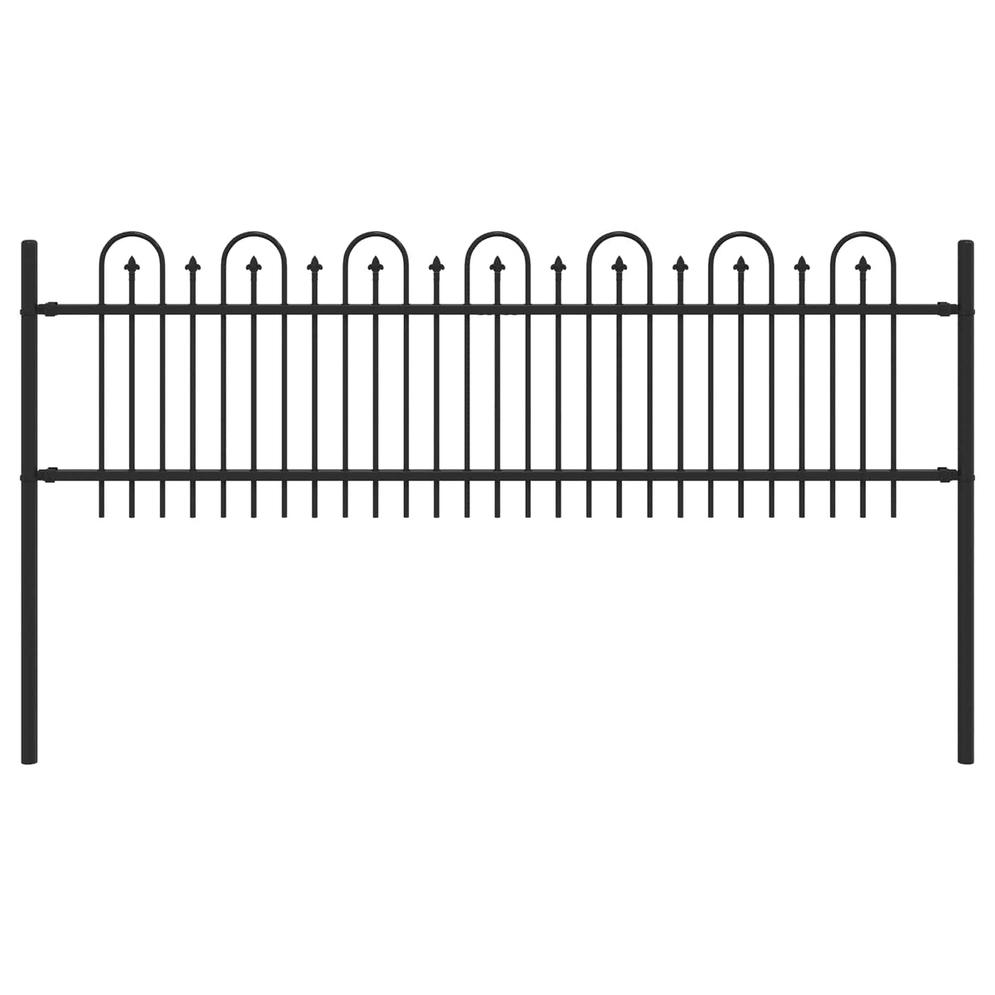 Spike Boog Hek Zwart 200 x 130 cm Gepoedercoat staal