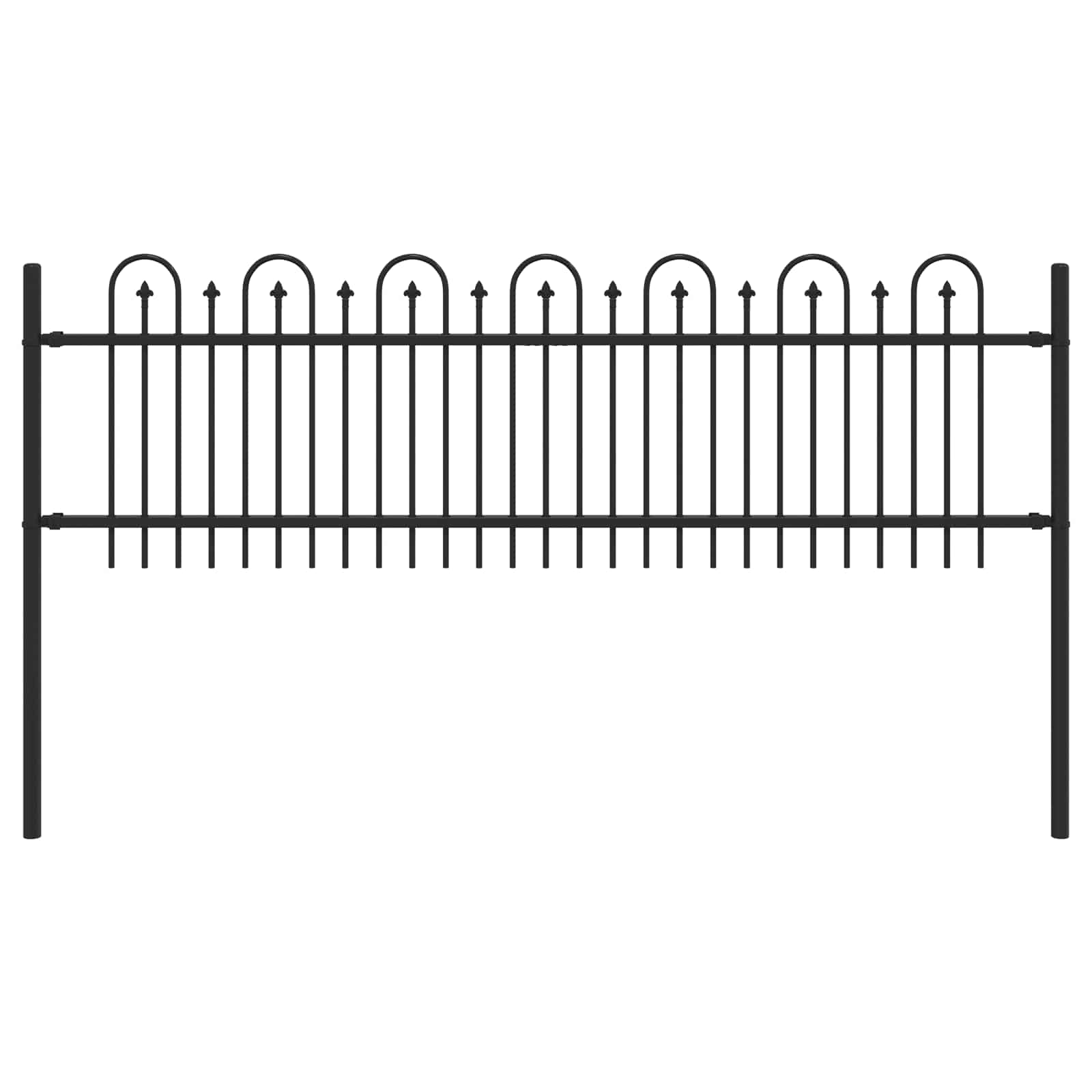 Spike Boog Hek Zwart 200 x 130 cm Gepoedercoat staal
