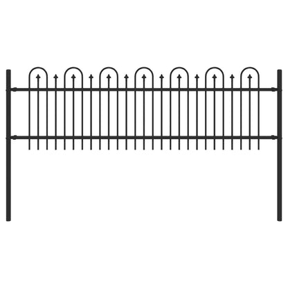 Spike Boog Hek Zwart 200 x 130 cm Gepoedercoat staal