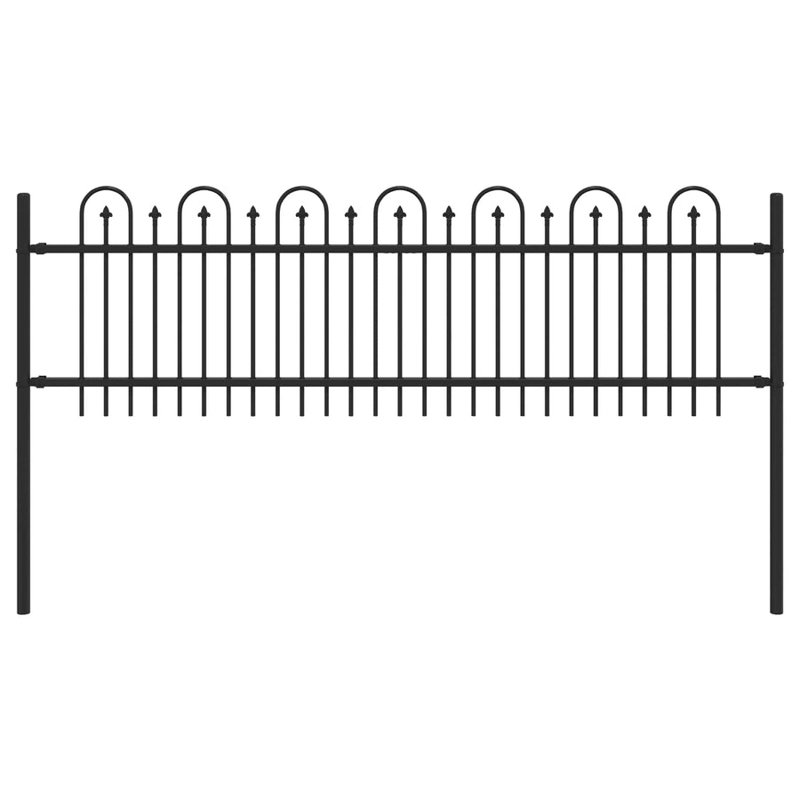 Spike Boog Hek Zwart 200 x 130 cm Gepoedercoat staal