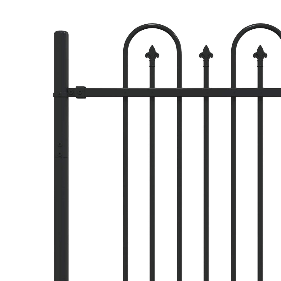 Spike Boog Hek Zwart 200 x 130 cm Gepoedercoat staal