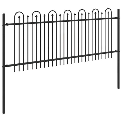 Spike Boog Hek Zwart 200 x 130 cm Gepoedercoat staal