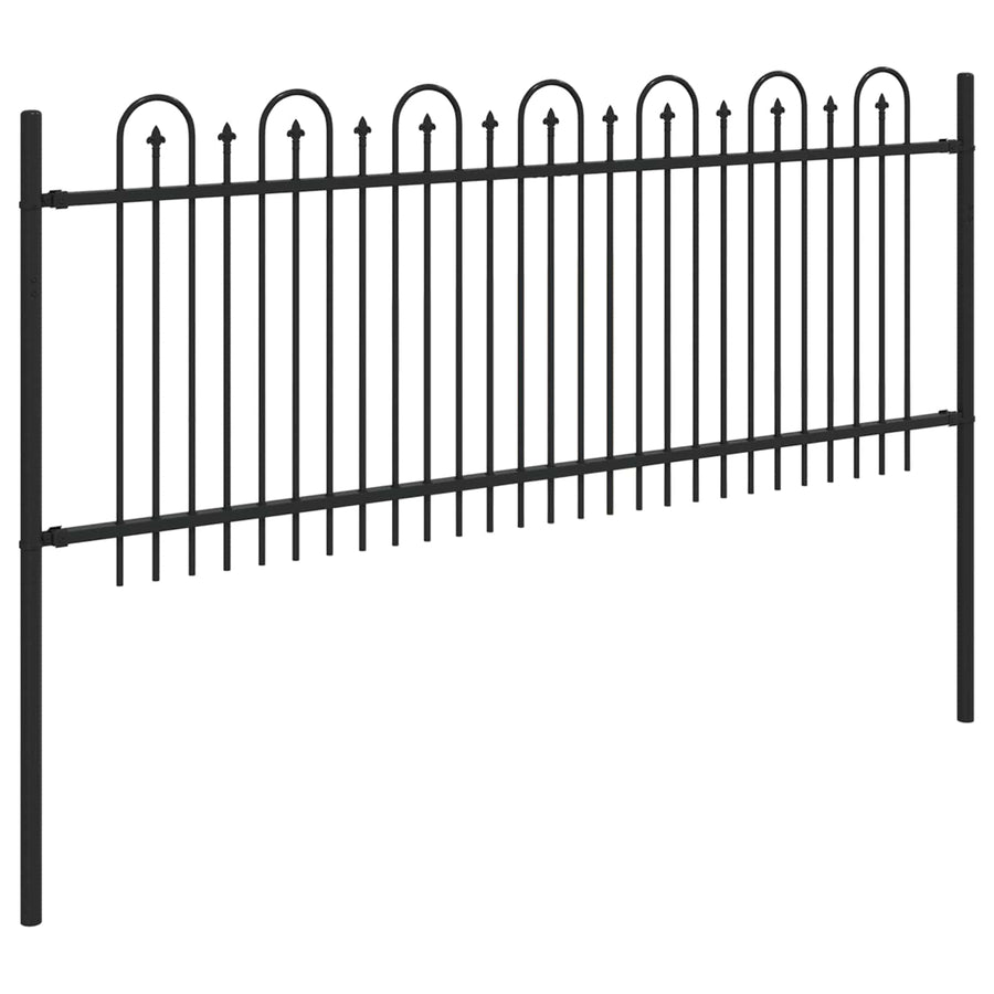 Spike Boog Hek Zwart 200 x 130 cm Gepoedercoat staal