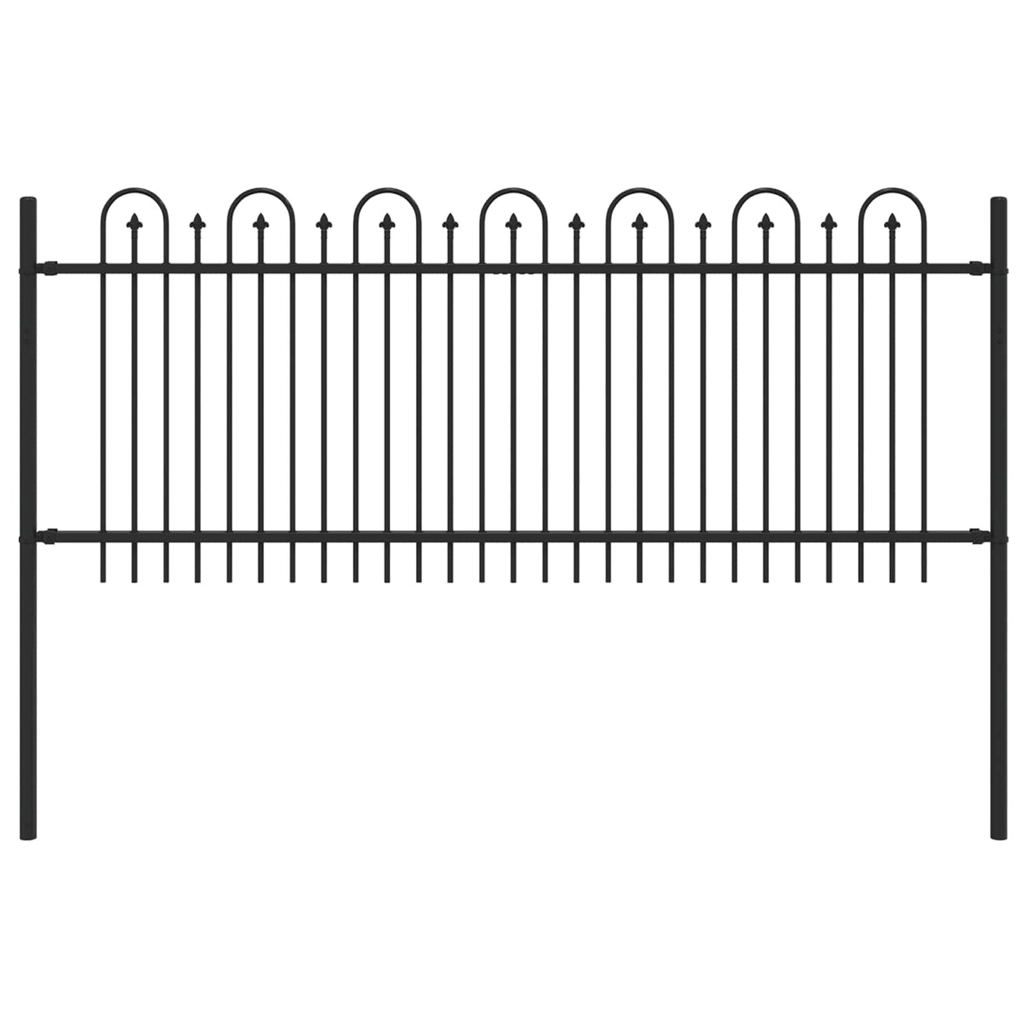 Spike Boog Hek Zwart 200 x 130 cm Gepoedercoat staal