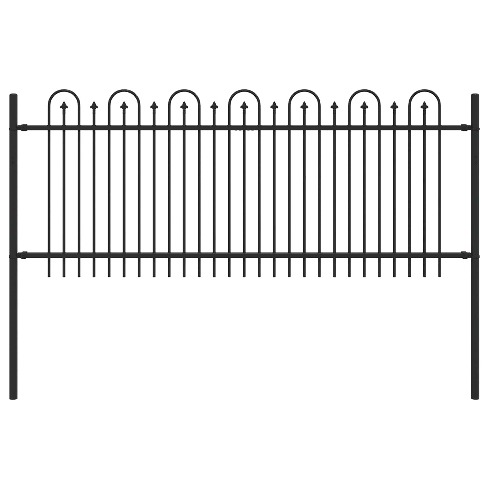 Spike Boog Hek Zwart 200 x 130 cm Gepoedercoat staal