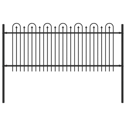 Spike Boog Hek Zwart 200 x 130 cm Gepoedercoat staal