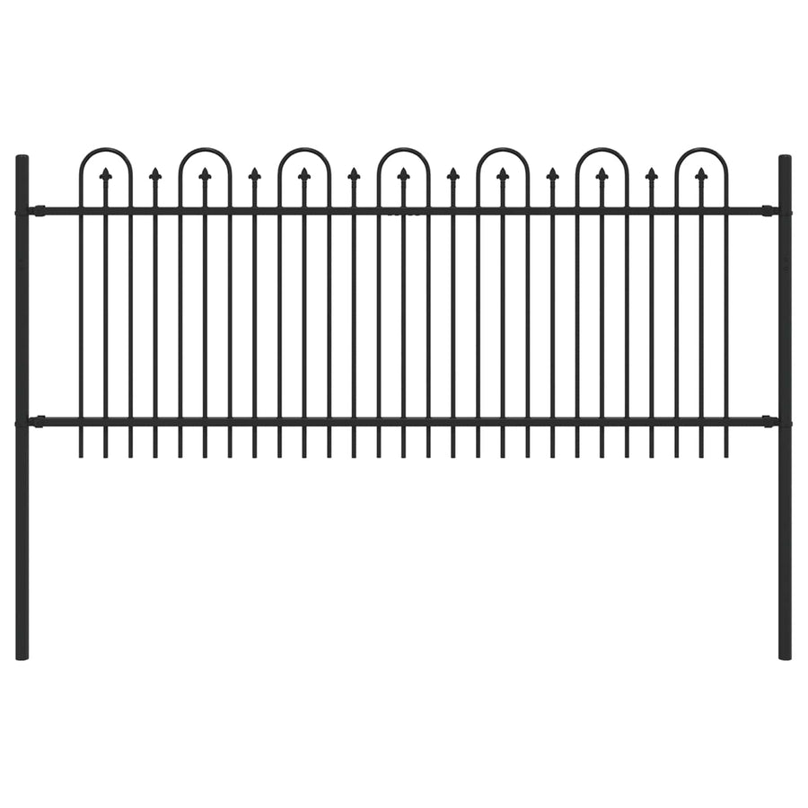 Spike Boog Hek Zwart 200 x 130 cm Gepoedercoat staal