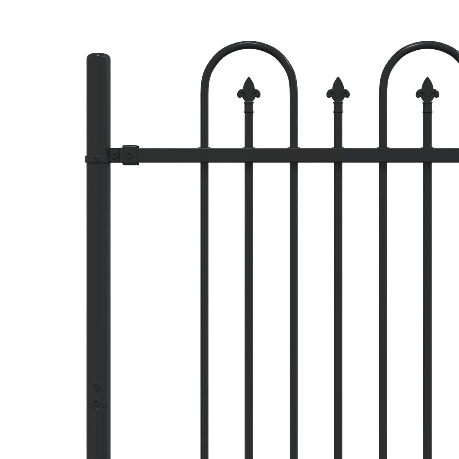 Spike Boog Hek Zwart 200 x 150 cm Gepoedercoat staal