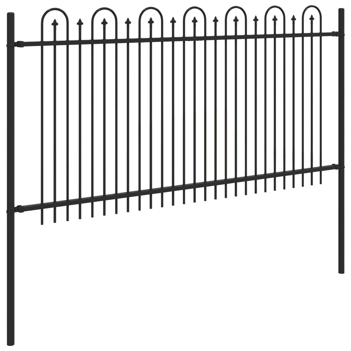 Spike Boog Hek Zwart 200 x 150 cm Gepoedercoat staal