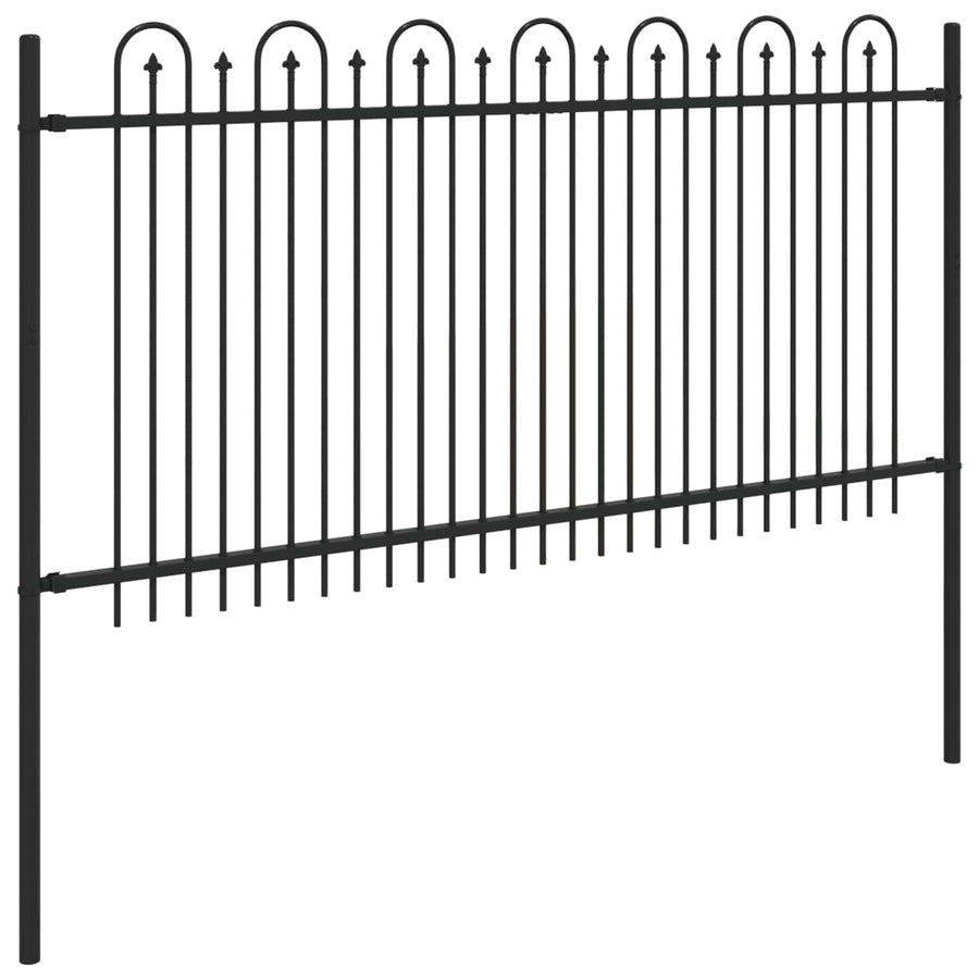 Spike Boog Hek Zwart 200 x 150 cm Gepoedercoat staal