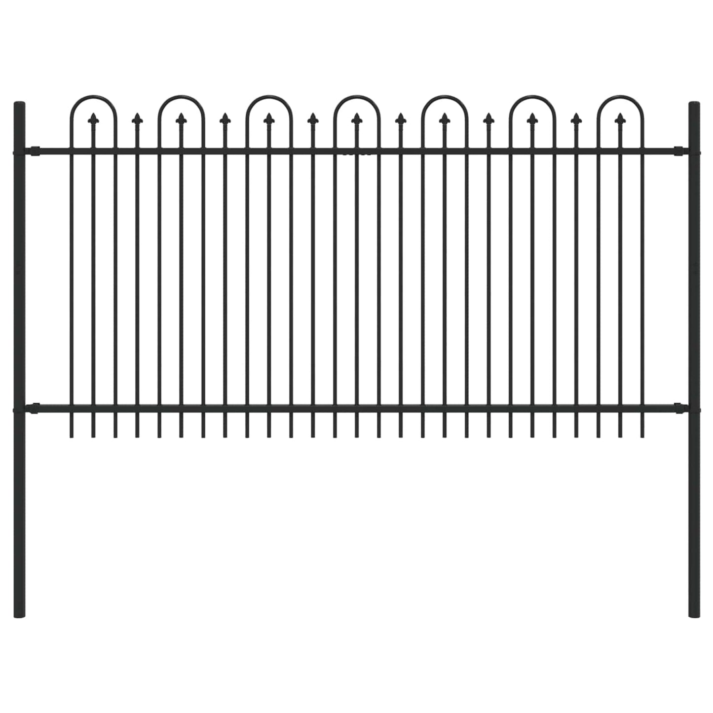 Spike Boog Hek Zwart 200 x 150 cm Gepoedercoat staal