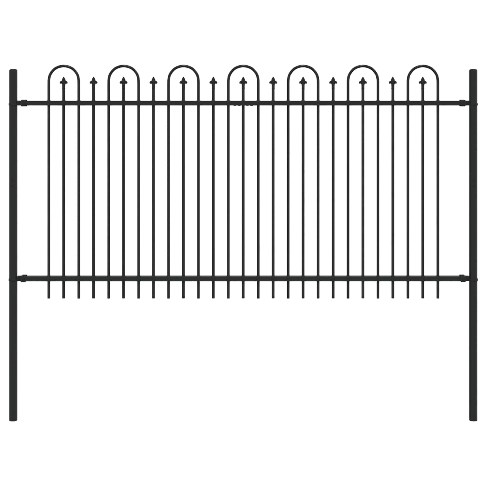 Spike Boog Hek Zwart 200 x 150 cm Gepoedercoat staal
