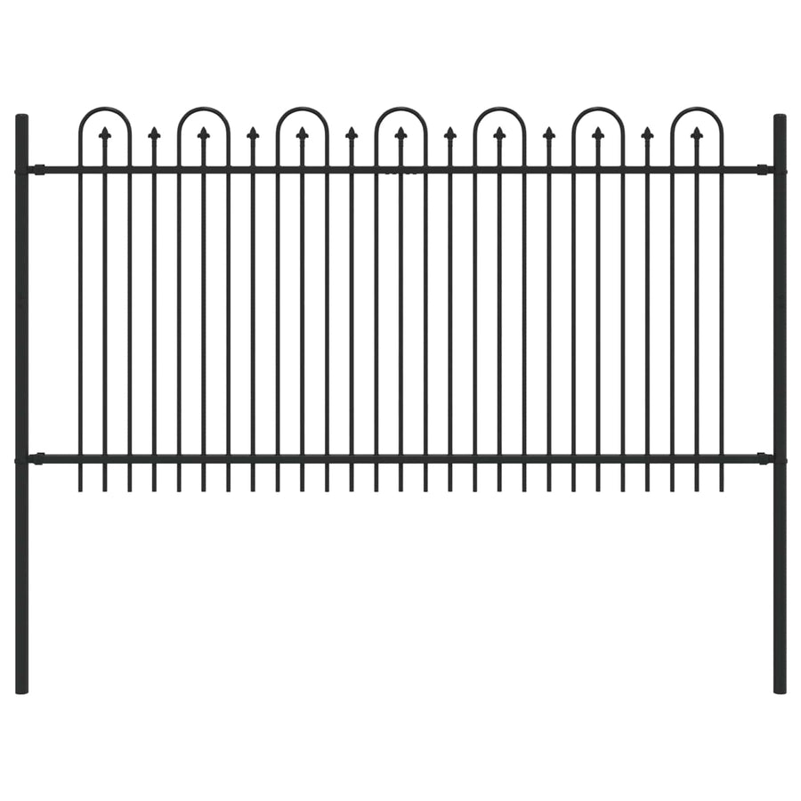 Spike Boog Hek Zwart 200 x 150 cm Gepoedercoat staal
