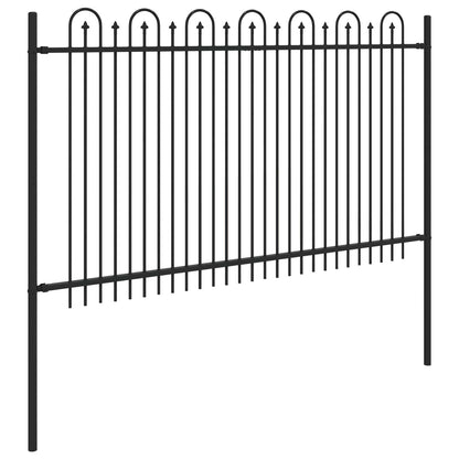 Spike Boog Hek Zwart 200 x 130 cm Gepoedercoat staal