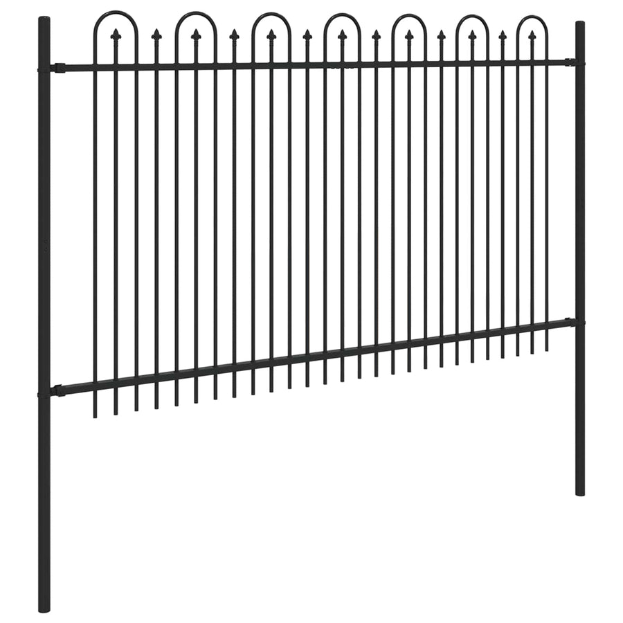Spike Boog Hek Zwart 200 x 130 cm Gepoedercoat staal