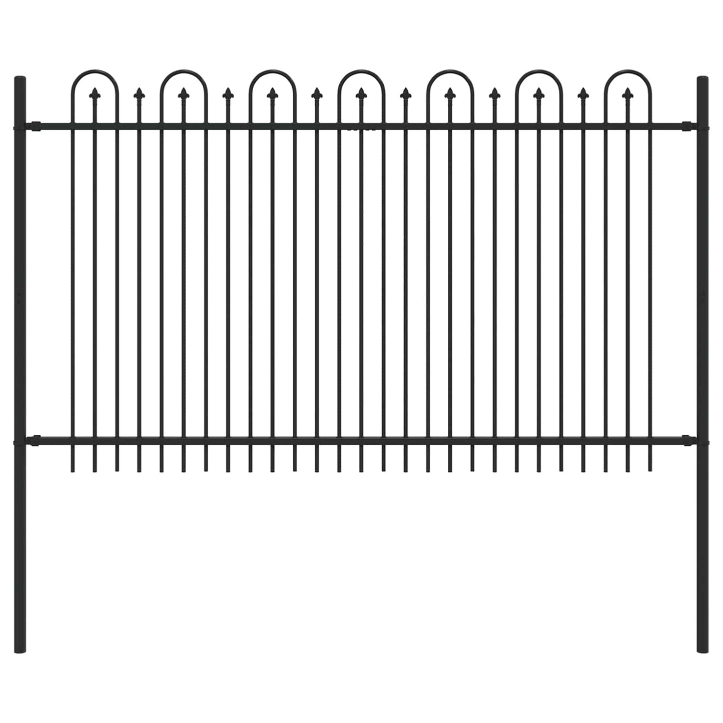 Spike Boog Hek Zwart 200 x 130 cm Gepoedercoat staal