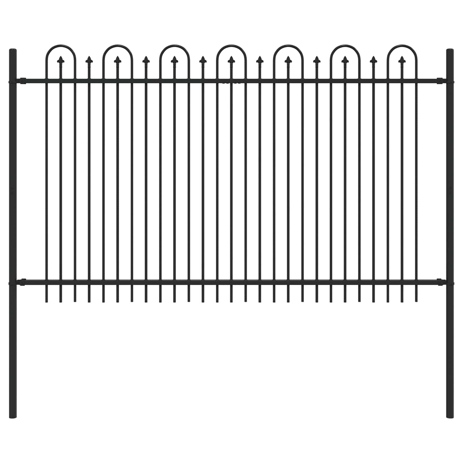 Spike Boog Hek Zwart 200 x 130 cm Gepoedercoat staal