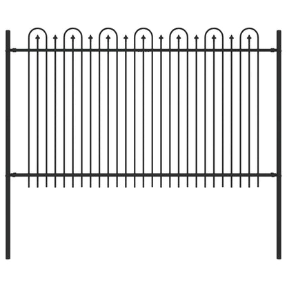 Spike Boog Hek Zwart 200 x 130 cm Gepoedercoat staal