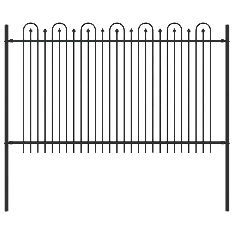 Spike Boog Hek Zwart 200 x 130 cm Gepoedercoat staal