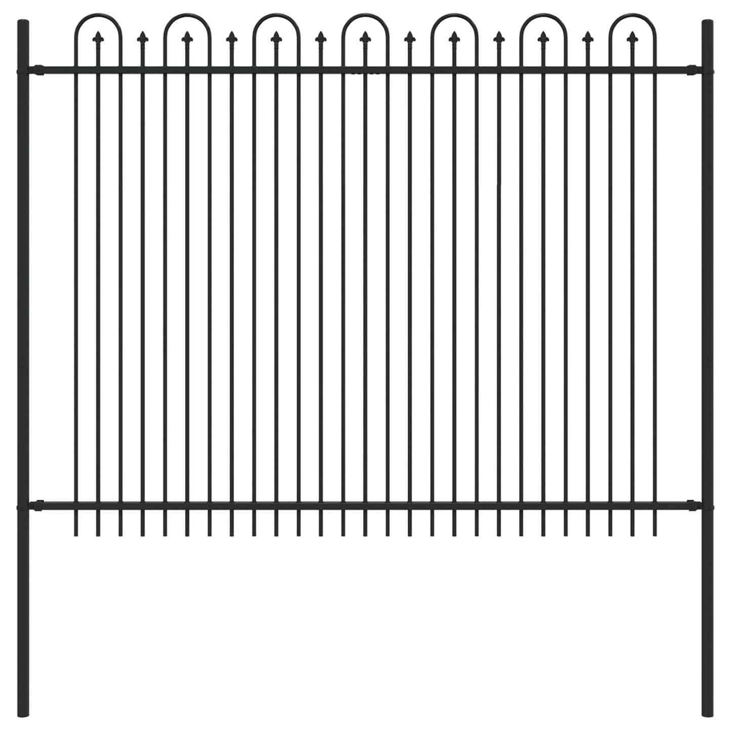 Spike Boog Hek Zwart 200 x 200 cm Gepoedercoat staal