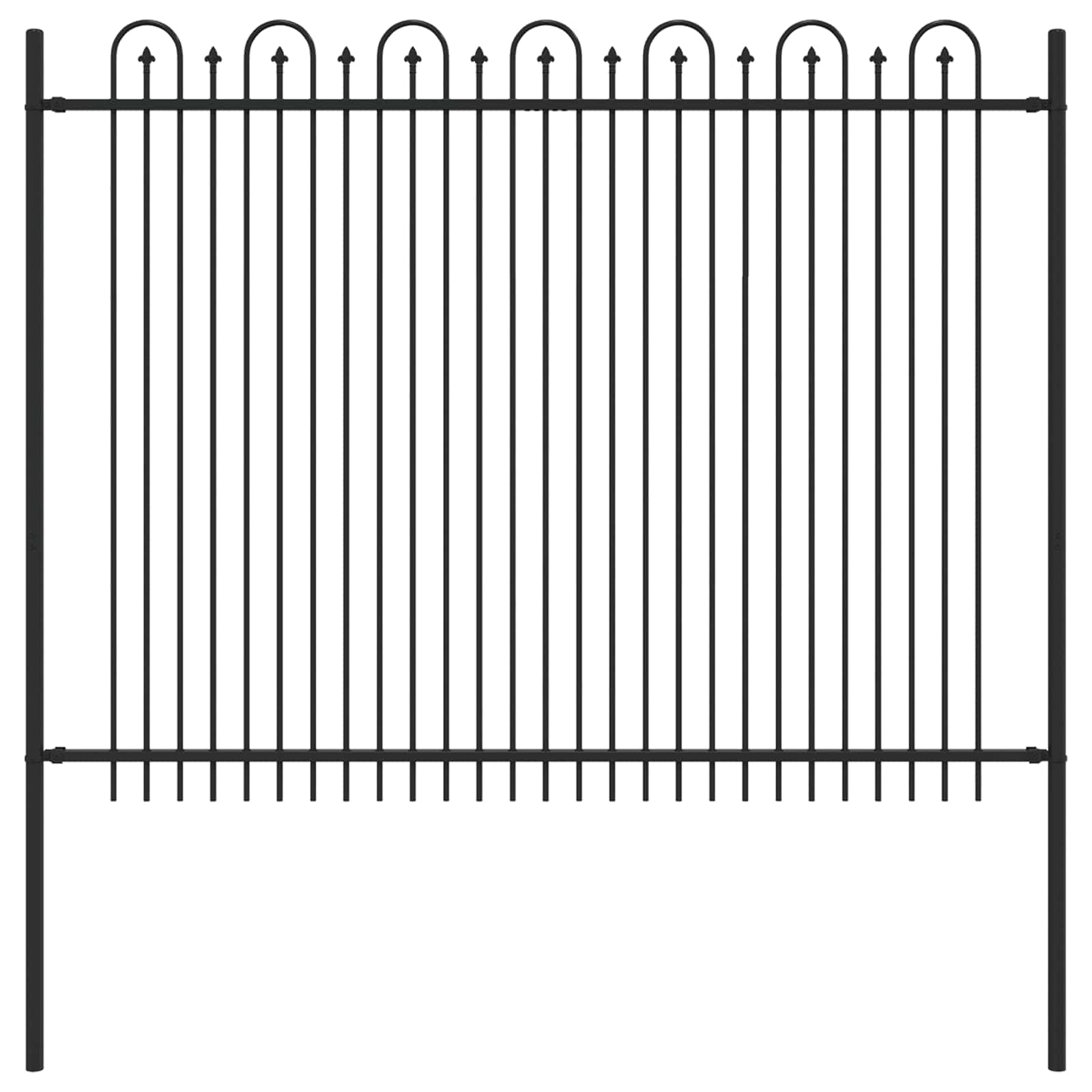 Spike Boog Hek Zwart 200 x 200 cm Gepoedercoat staal