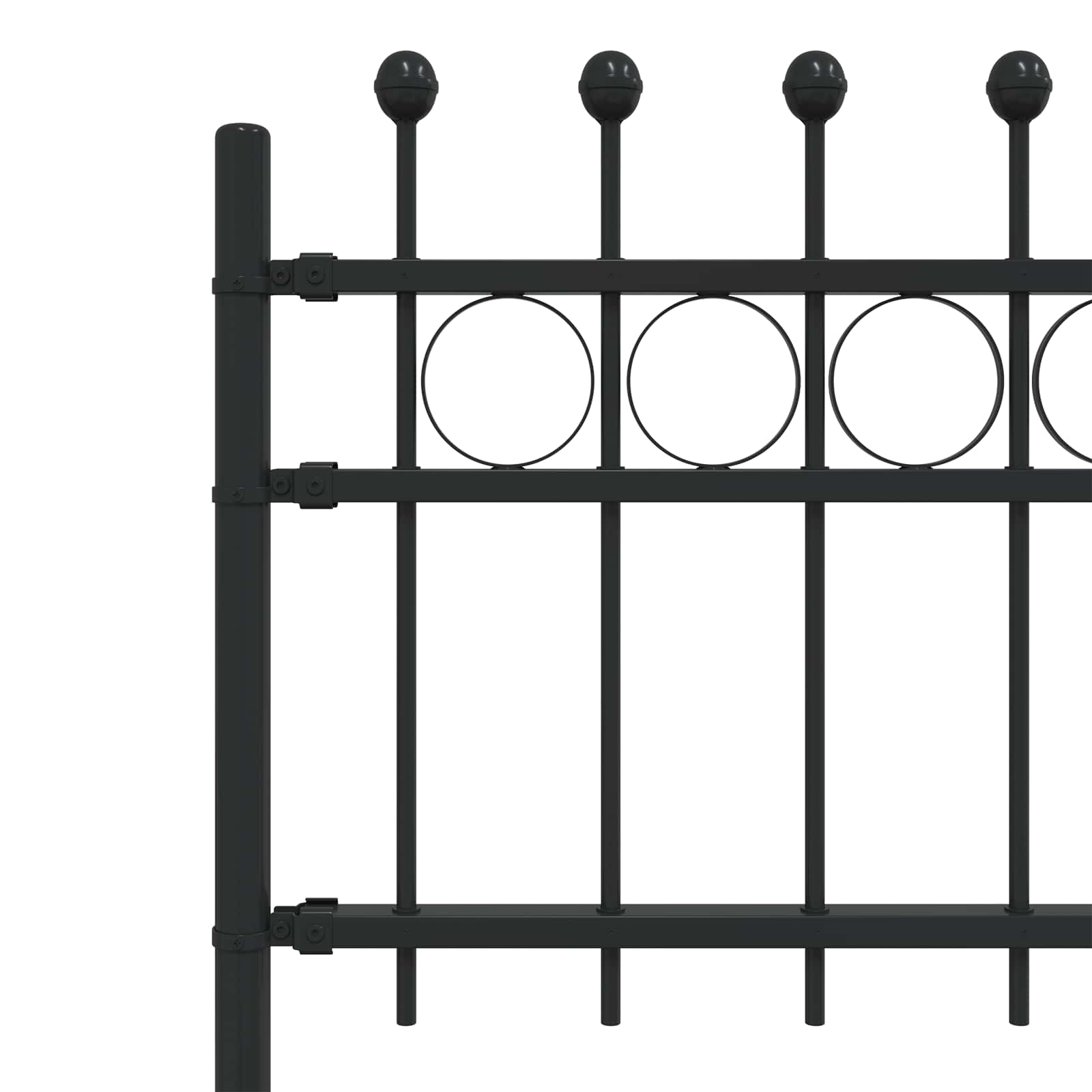 Ringhek Zwart 200 x 130 cm Gepoedercoat staal