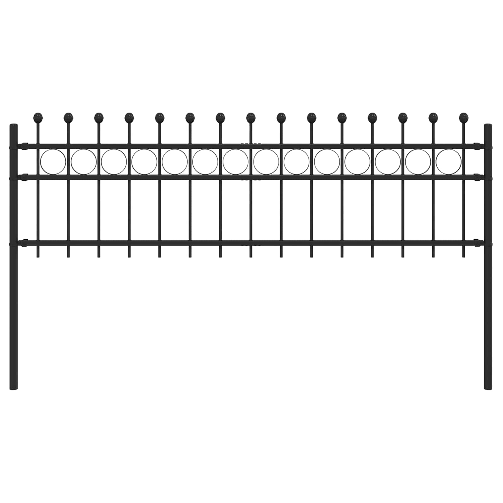 Ringhek Zwart 200 x 130 cm Gepoedercoat staal
